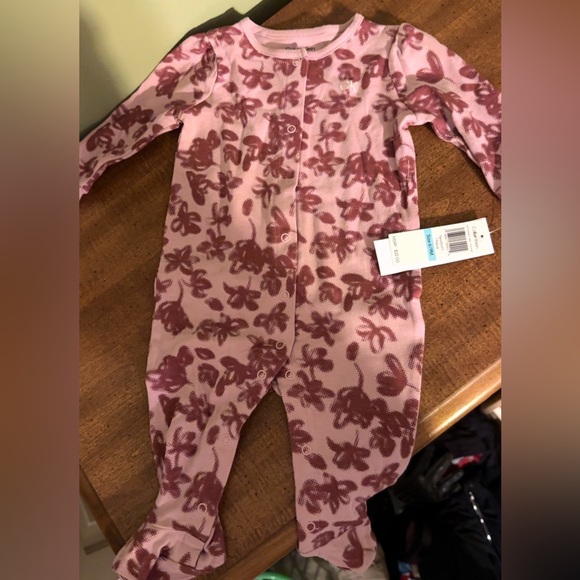 Calvin Klein Pink Floral Kids Footie - Picture 1 of 2
